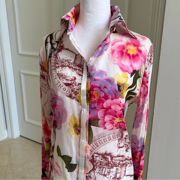 GFFERRE Tops - Italian Couture “GFFERRE” Bellissimo Floral Artsy Blouse
